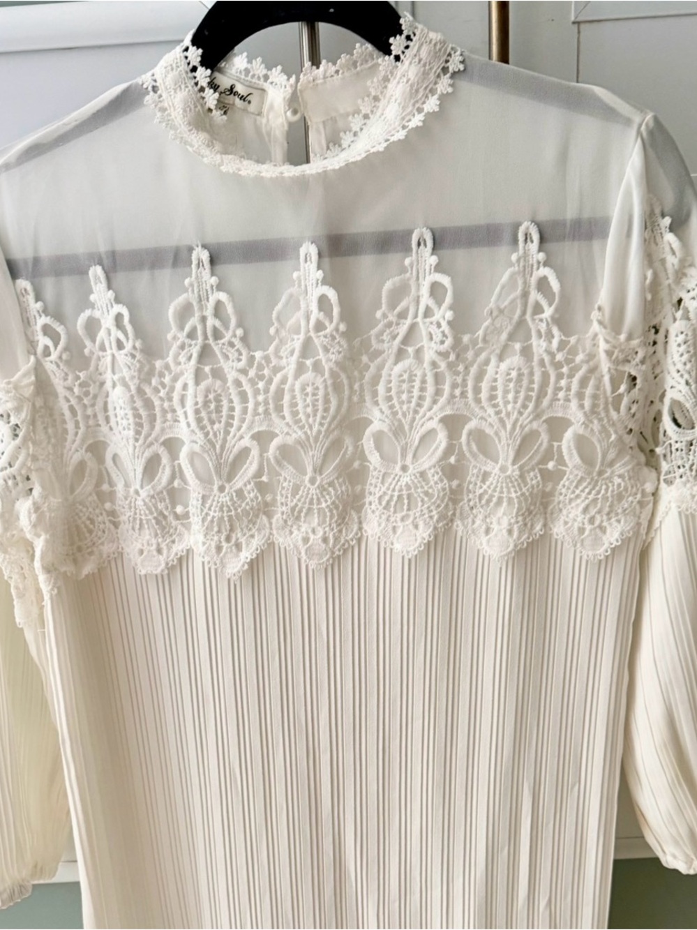 Boho Lace Pleated Tunic Dress | Romantic Boho Chic - Picture 12 of 15
